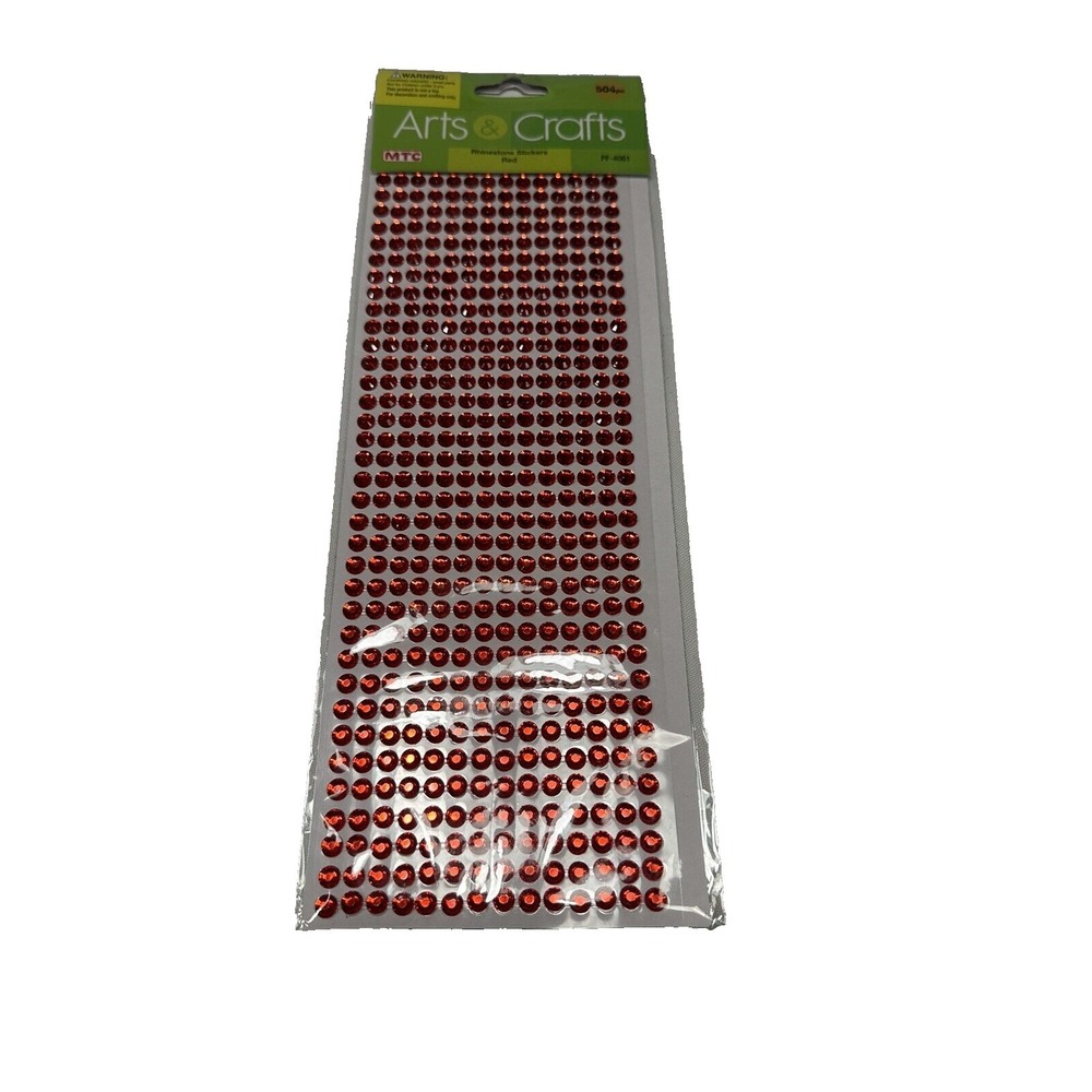 Arts & Crafts MTC Red Rhinestone Stickers 504 Count Gem Dots PF-4061